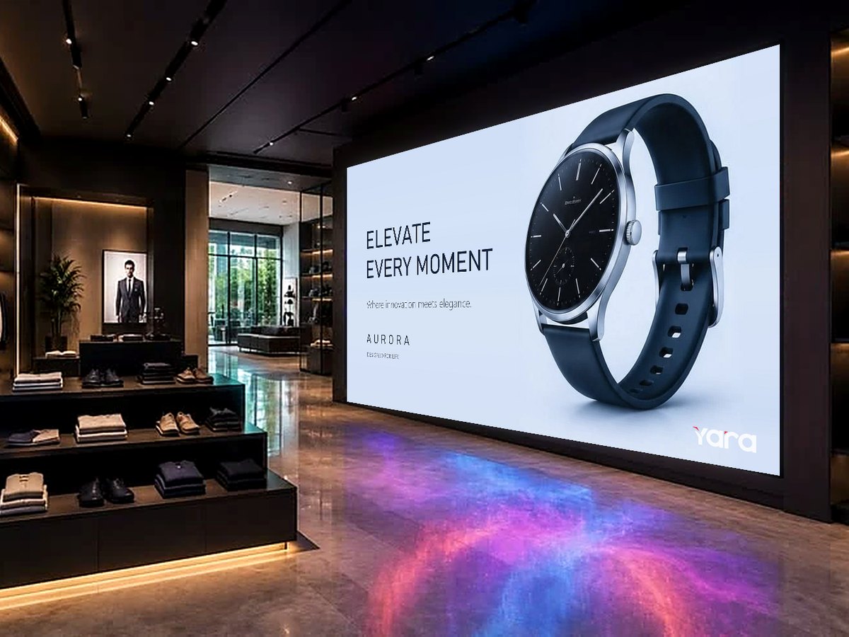 A fine-pitch Yara LED wall in a corporate interior