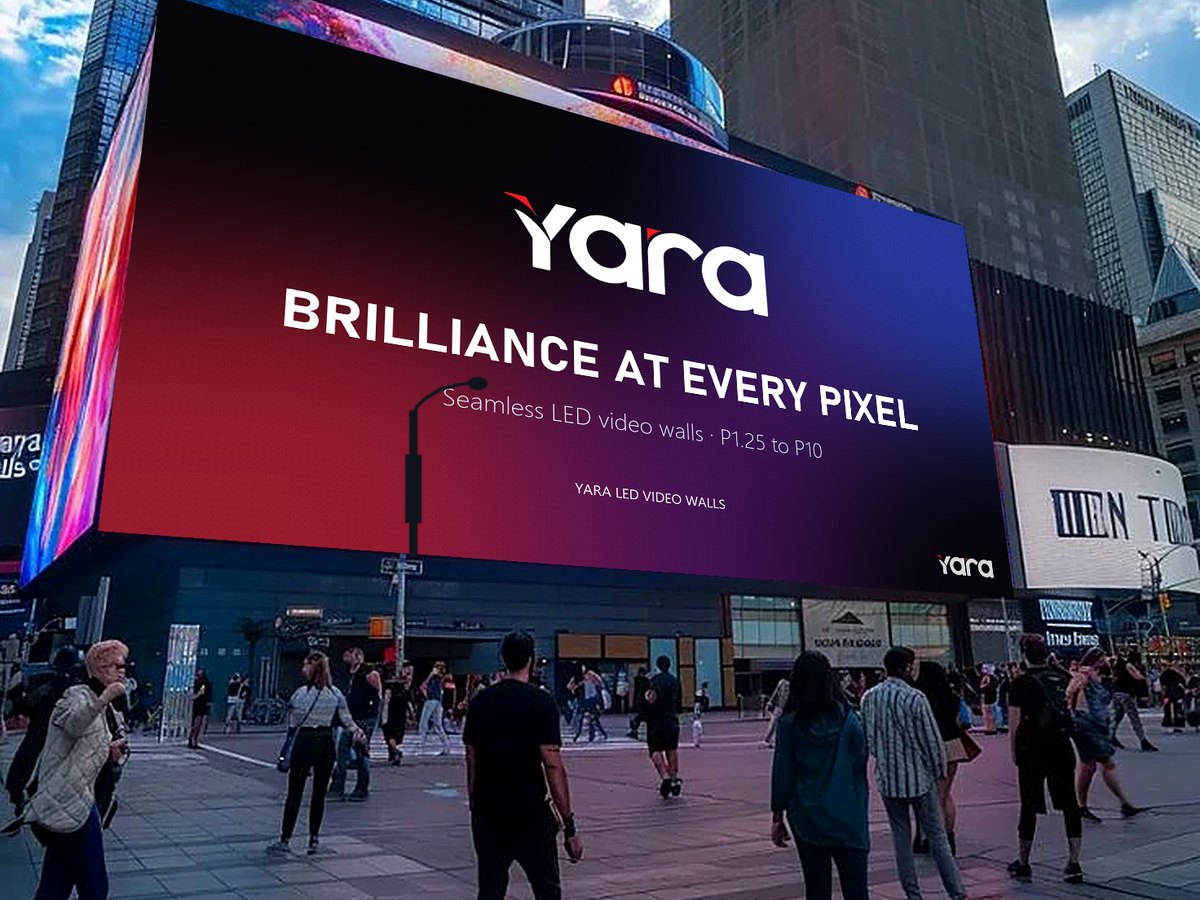A Yara outdoor LED wall on a building facade
