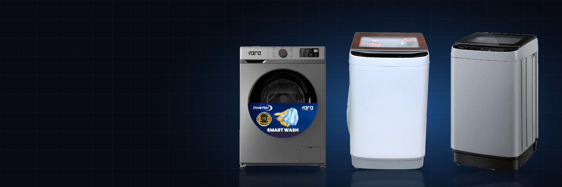 Yara fully automatic front load and top load washing machines