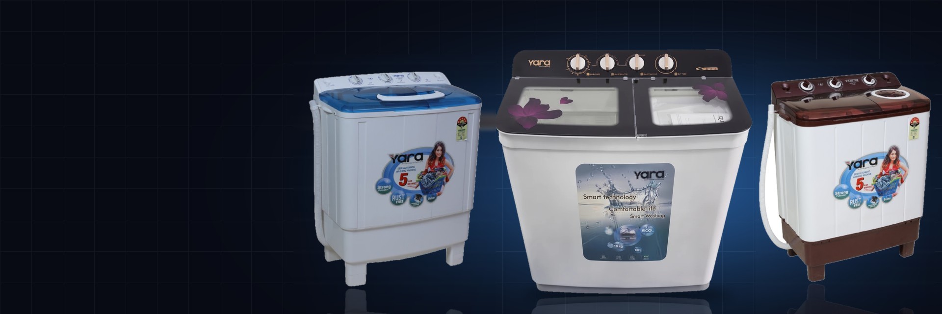Yara semi automatic twin tub washing machines