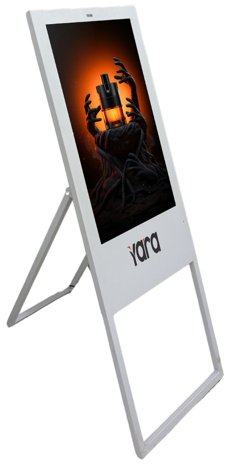 Events & launches content on a Yara A-Standee