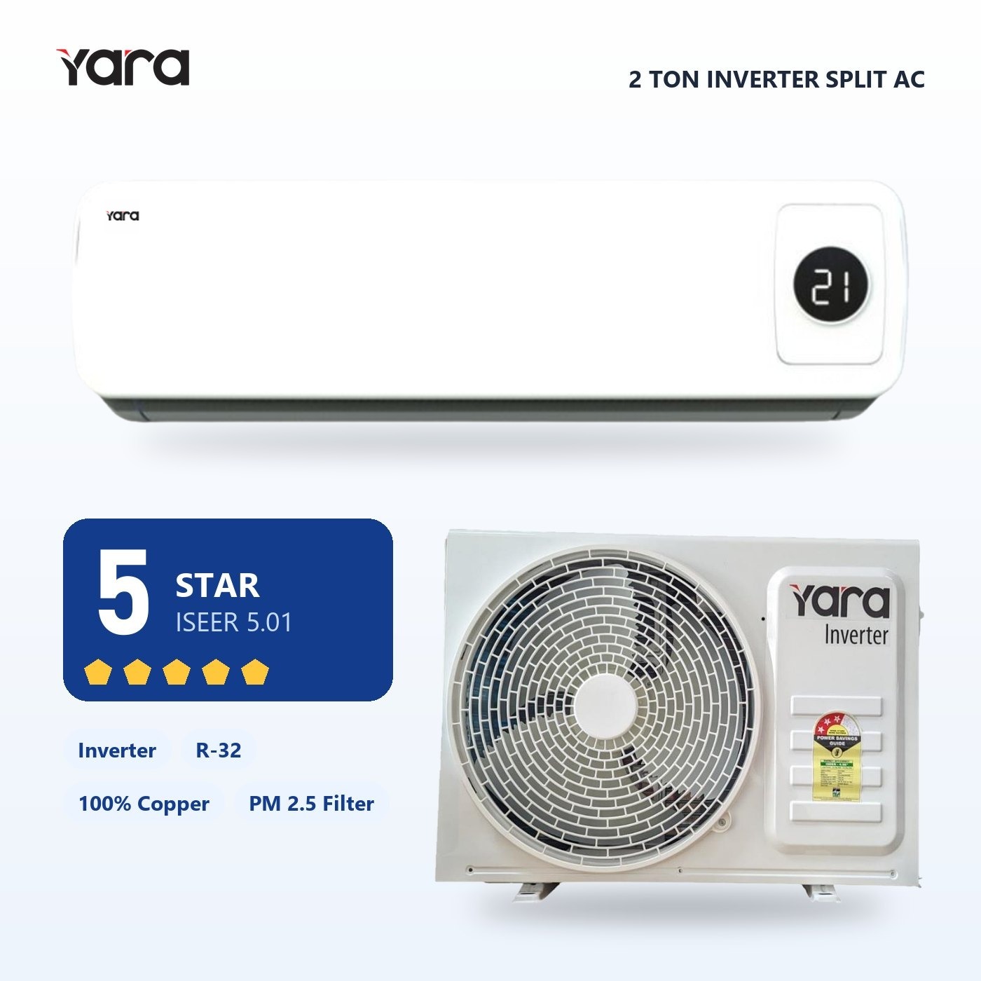 Yara 2 Ton 5 Star Inverter Split AC
