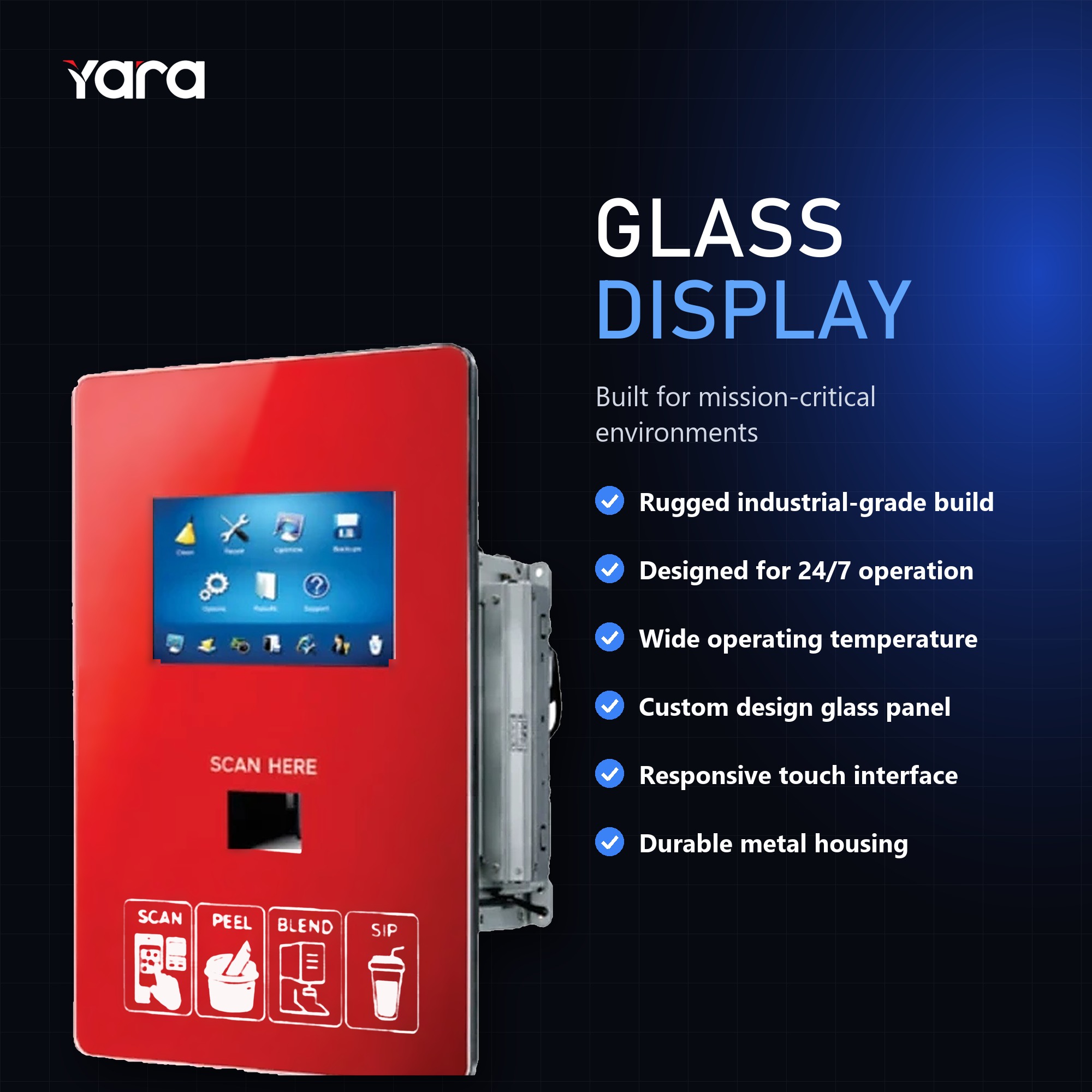Yara Glass Display
