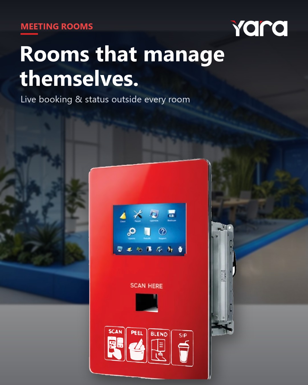 Yara Glass Display in meeting rooms