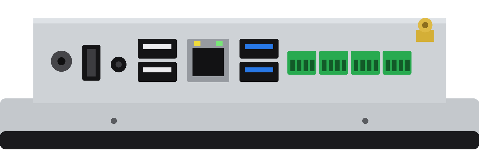 Yara Industrial Display rear I/O panel