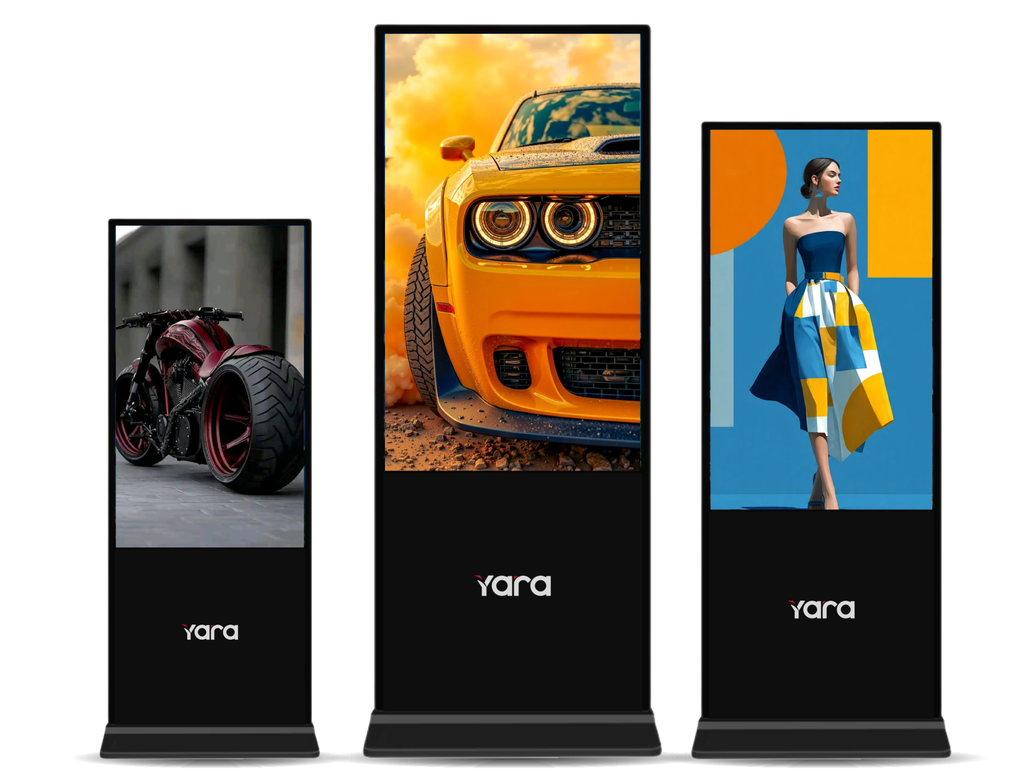 Yara T-Standees in 55, 65 and 75 inch