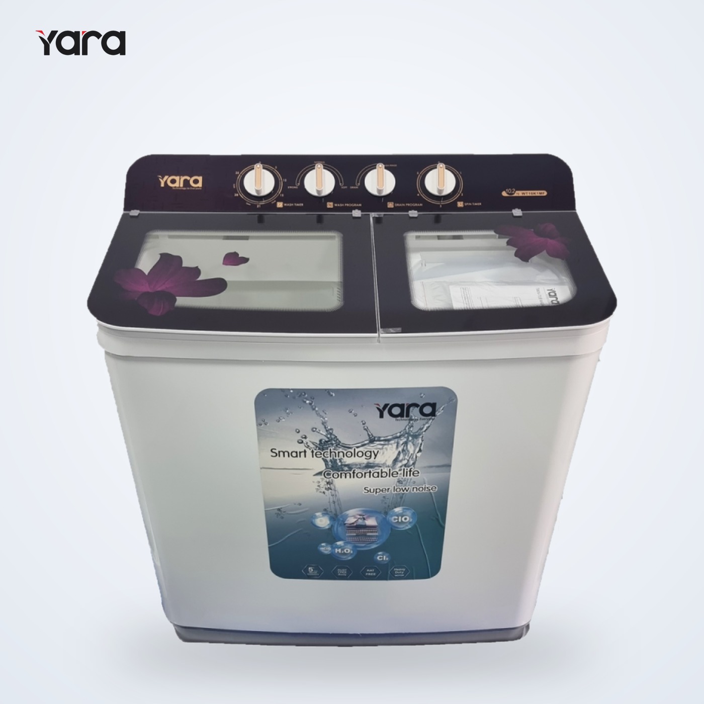 Yara 10.2 kg Semi Automatic Top Load Washing Machine – Maroon Flower