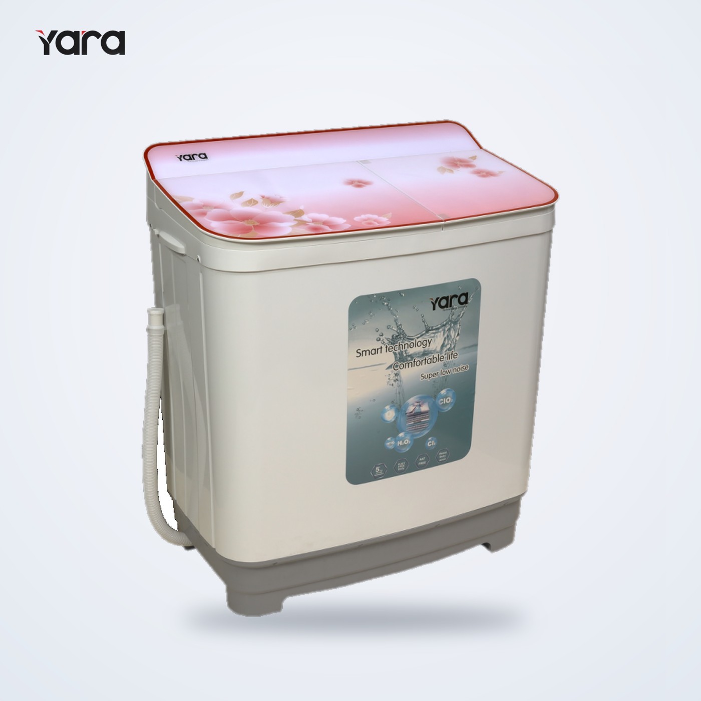 Yara 11 kg Semi Automatic Top Load Washing Machine – Pink Flower
